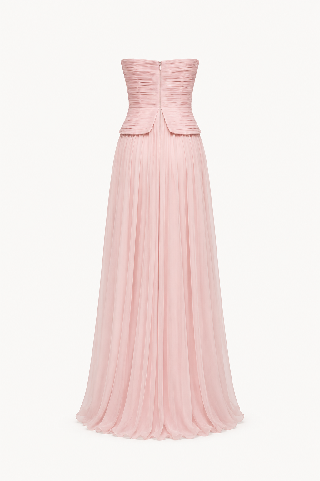 Elegante lange strapless geplooide jurk voor dames - Enice