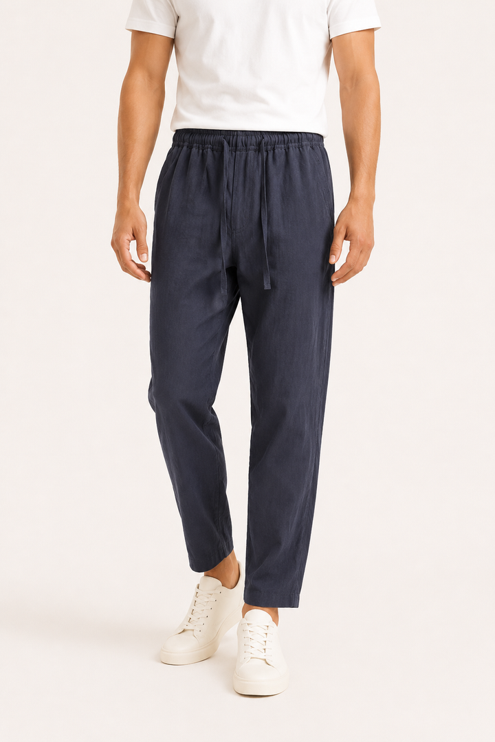 Linnen herenbroek met elastische tailleband - Jannik