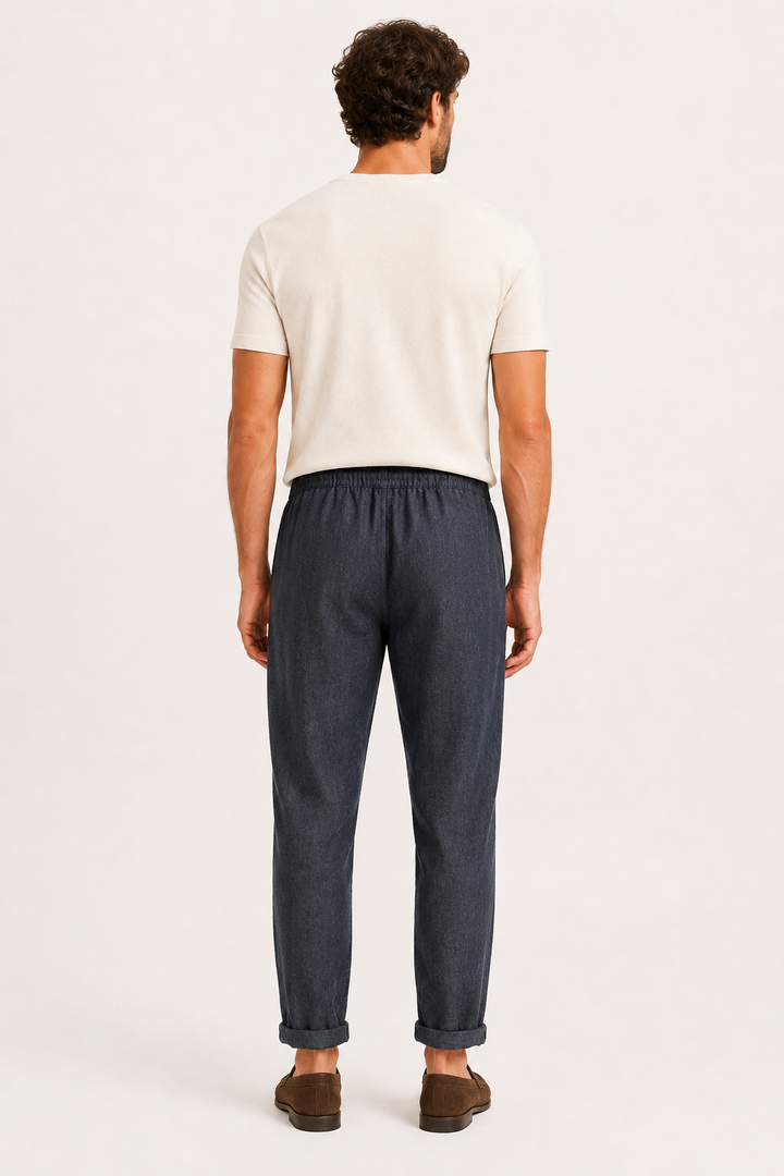 Linnen broek met elastische tailleband voor heren - Falk