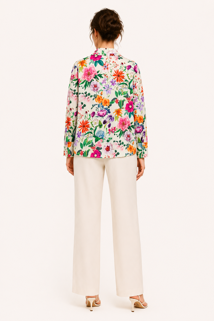 Gebloemde damesblouse met lange mouwen - Katrin