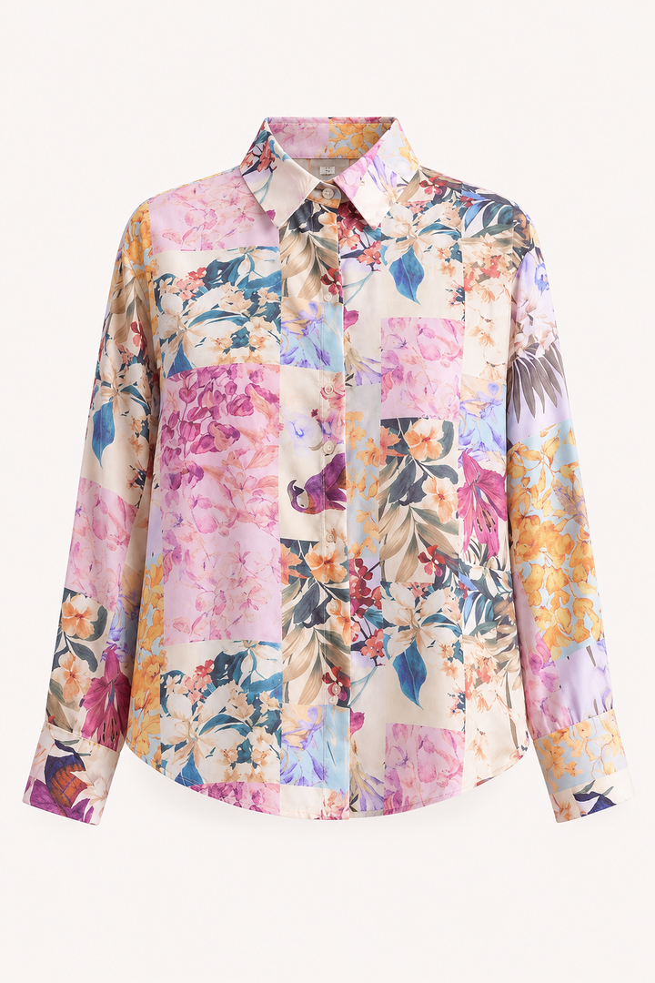 Bedrukte blouse met lange mouwen voor dames - Laura