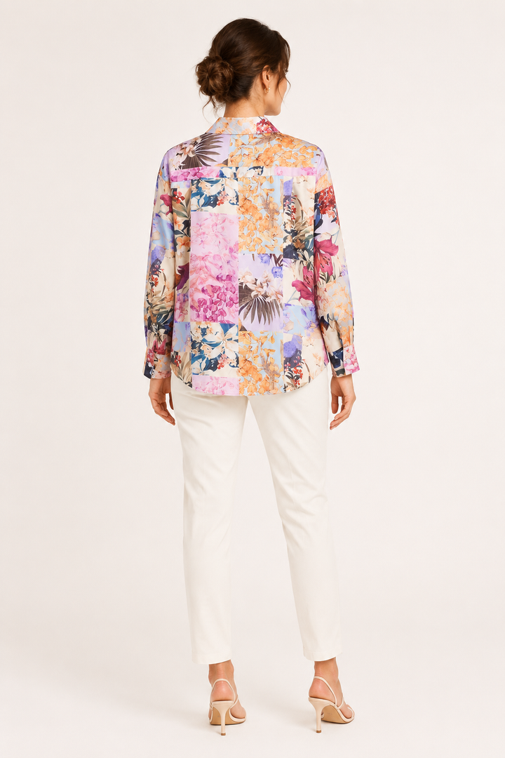 Bedrukte blouse met lange mouwen voor dames - Laura