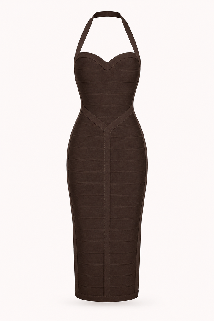 Elegante bandagejurk met halterhals - Erika