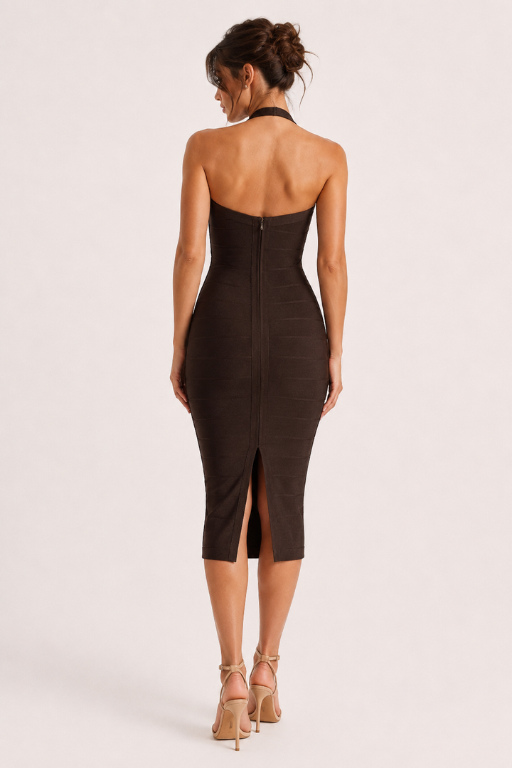 Elegante bandagejurk met halterhals - Erika