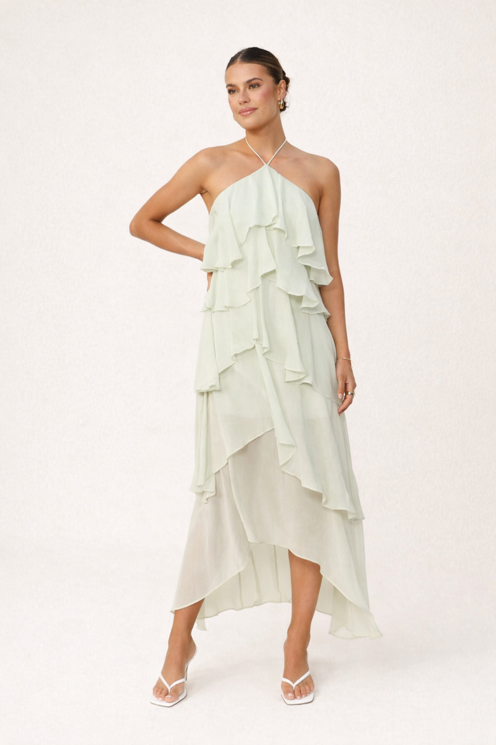 Dames halter lange jurk elegante zomer feestjurk - Kimberly