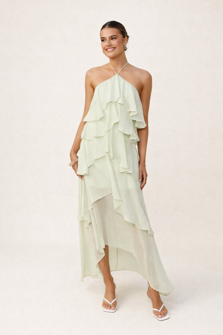 Dames halter lange jurk elegante zomer feestjurk - Kimberly