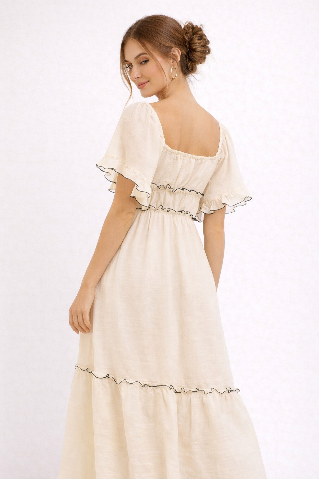 Elegante midi-jurk in romantische stijl voor dames - Elisa