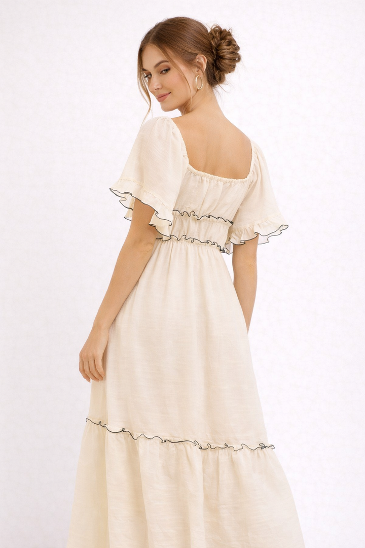 Elegante midi-jurk in romantische stijl voor dames - Elisa