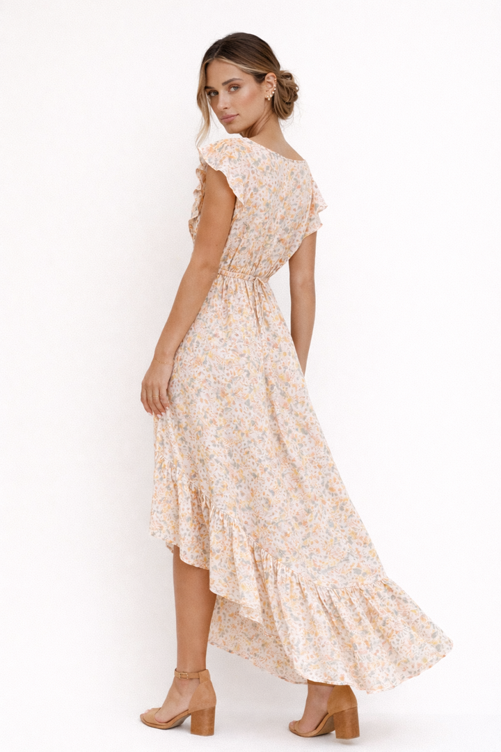 Elegante midi-jurk met bloemenprint voor dames - Paula