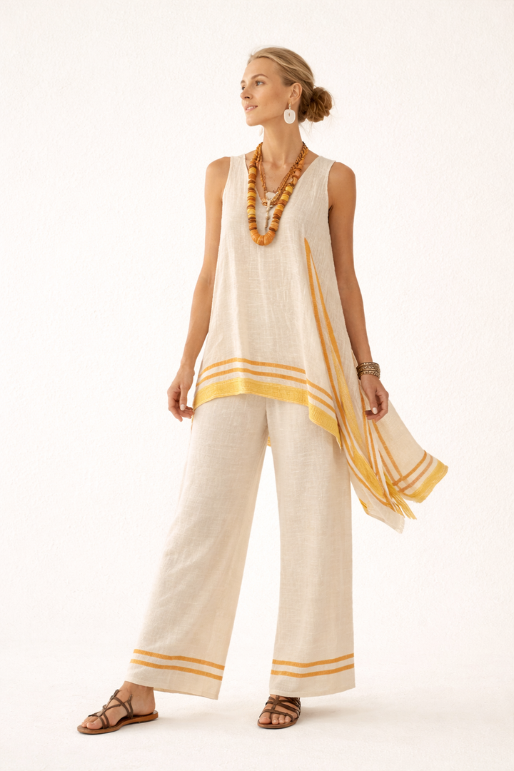 Casual blouse en wijde pantalonset voor dames - Ylva