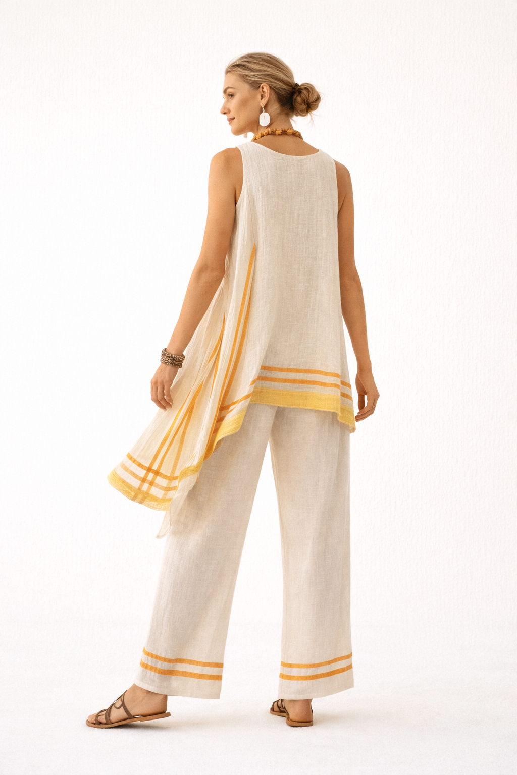 Casual blouse en wijde pantalonset voor dames - Ylva