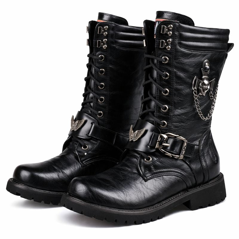 Leren herenlaarzen met stevige zool - Rovian