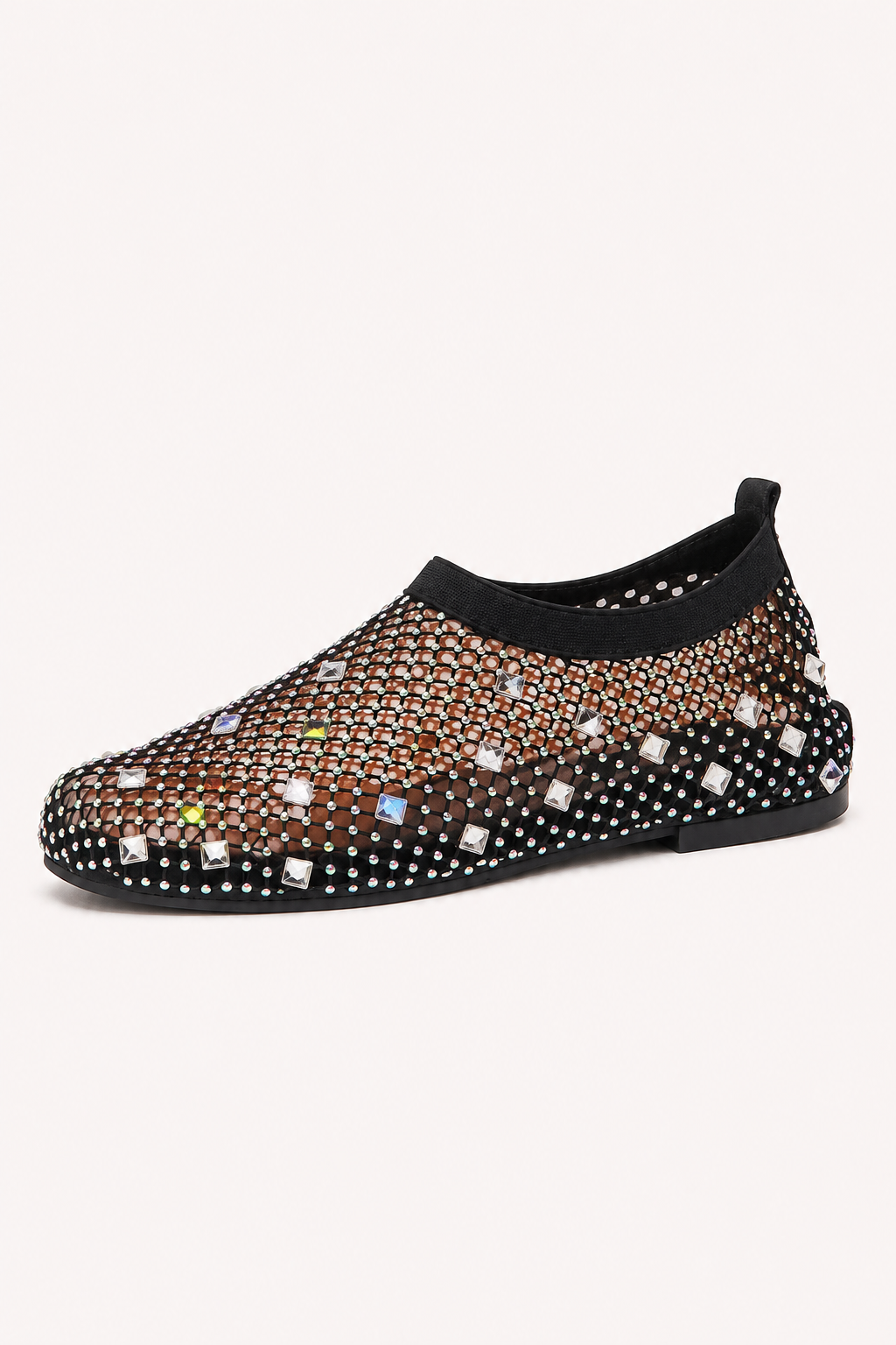 Platte damesschoenen van mesh met strass - Silja