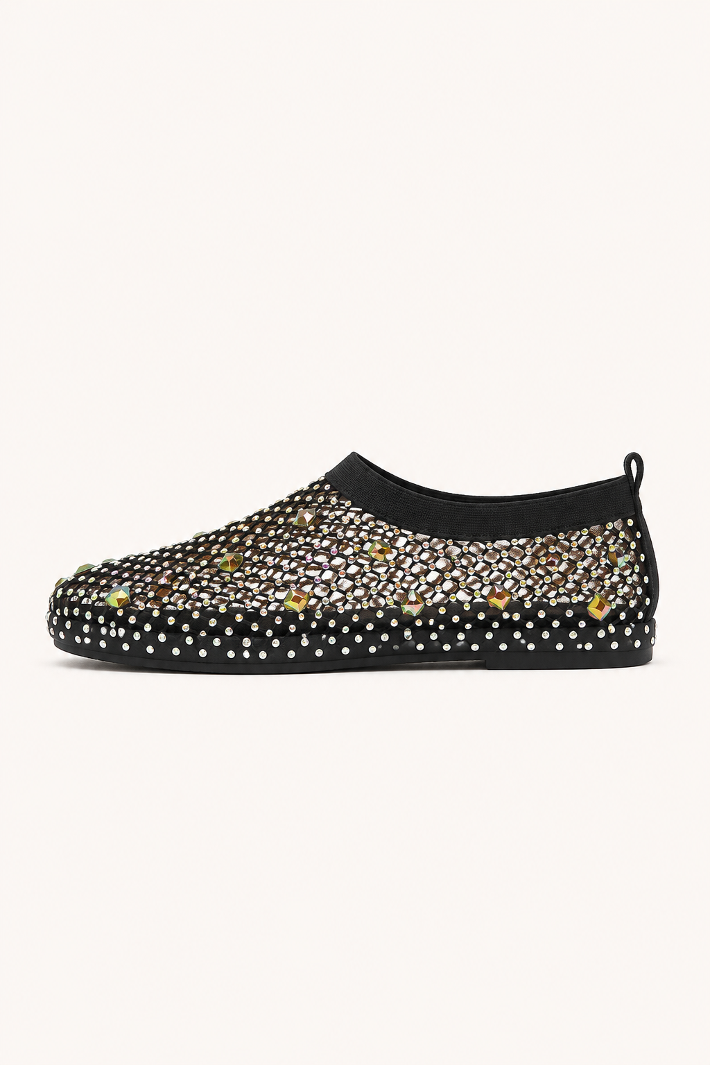 Platte damesschoenen van mesh met strass - Silja