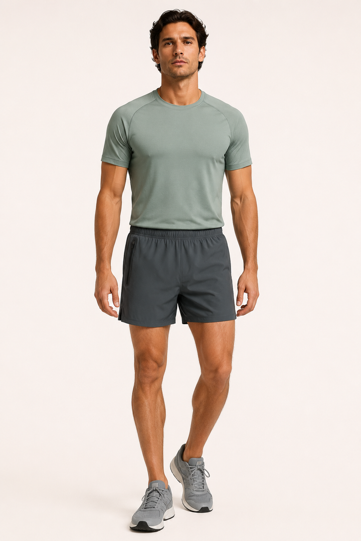 Sportieve herenshort met zak en ritssluiting - Gaspar