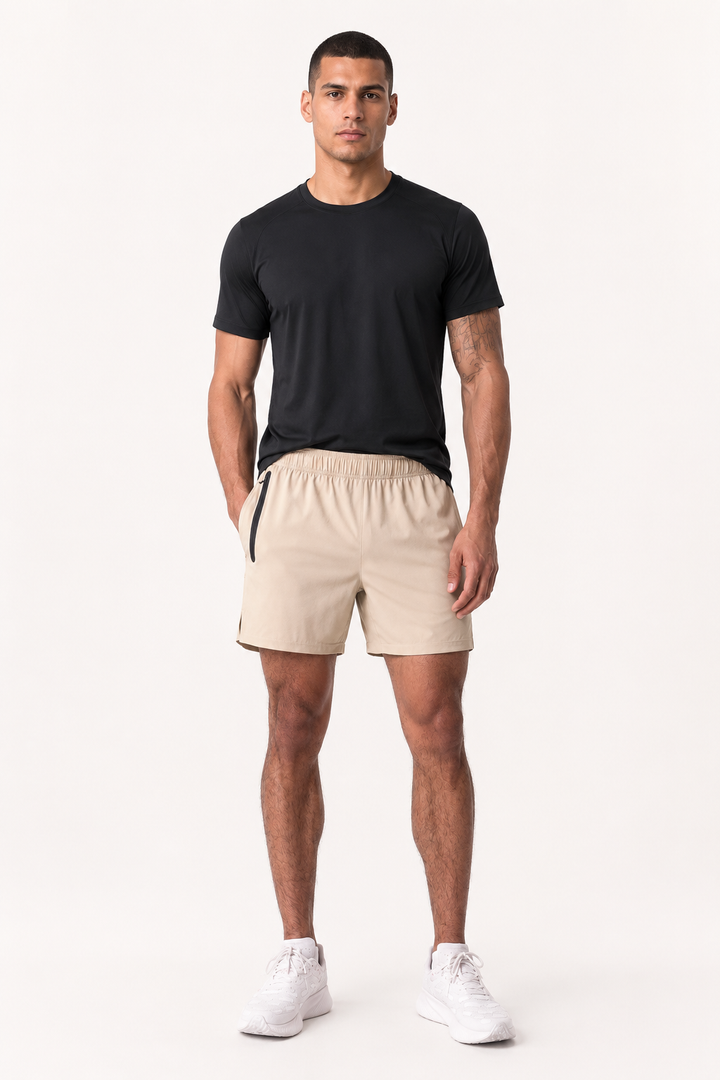Sportieve herenshort met zak en ritssluiting - Gaspar