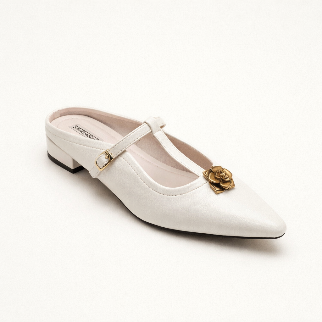 Damesschoenen elegante spitse teen goud detail - Floriane
