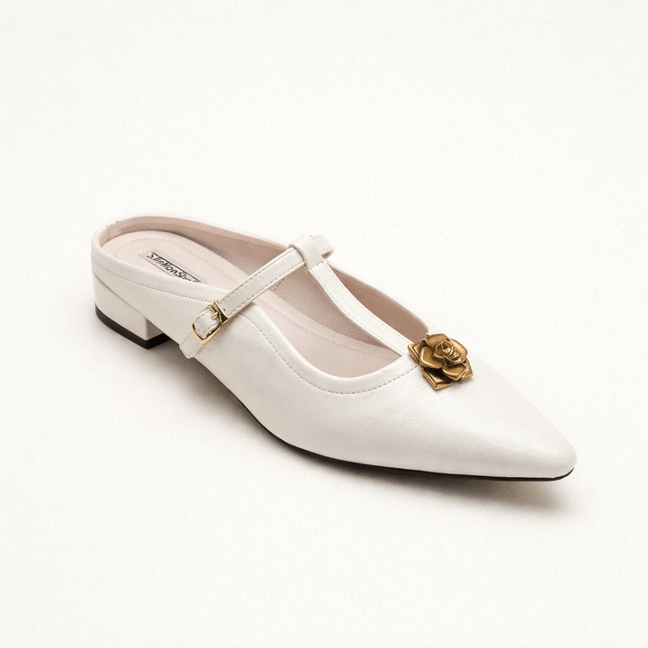 Damesschoenen elegante spitse teen goud detail - Floriane