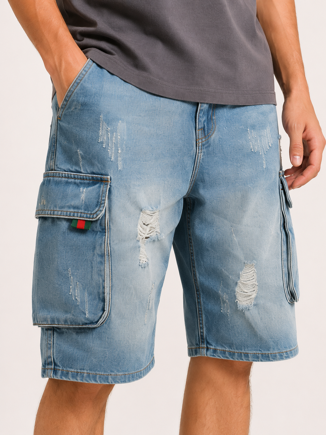 Herenjeansshort in cargostijl - Dietmar