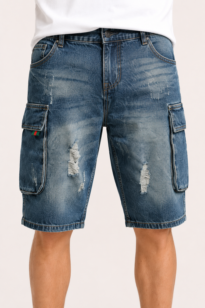 Herenjeansshort in cargostijl - Dietmar