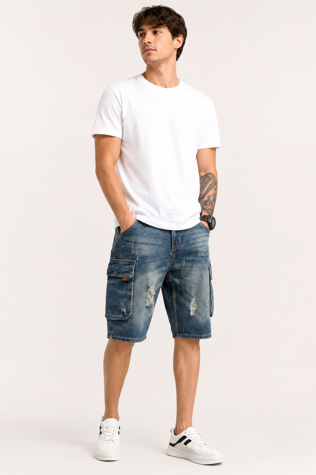 Herenjeansshort in cargostijl - Dietmar