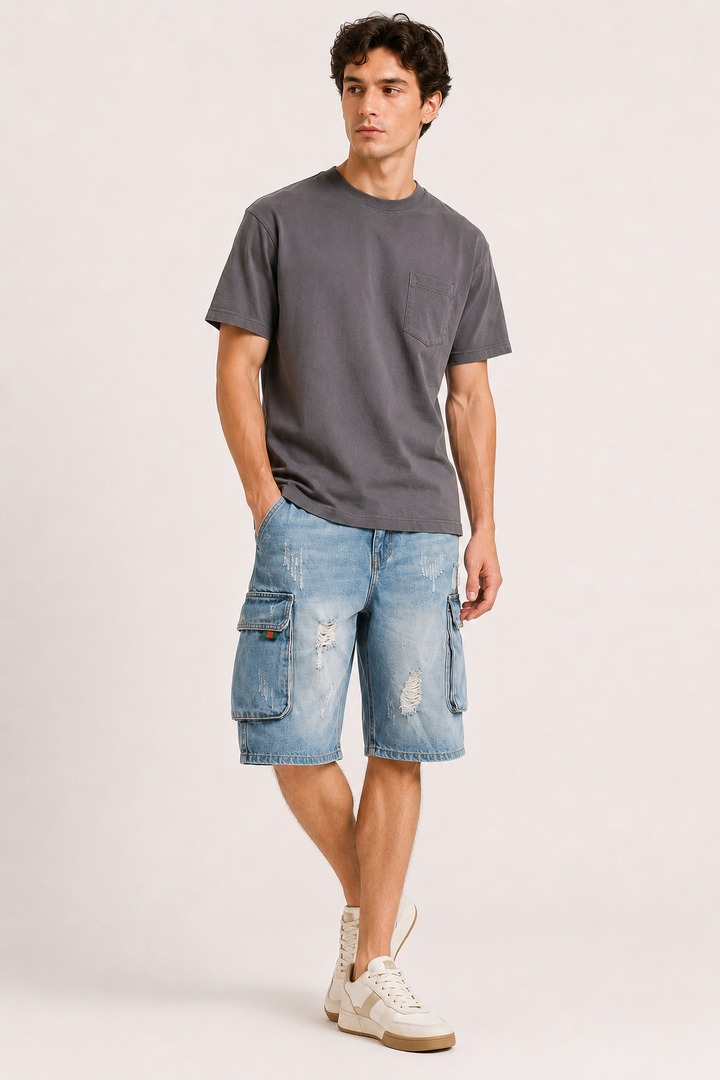 Herenjeansshort in cargostijl - Dietmar