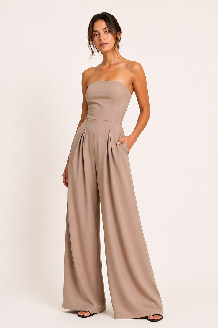 Stijlvolle wijde strapless jumpsuit voor dames - Elena