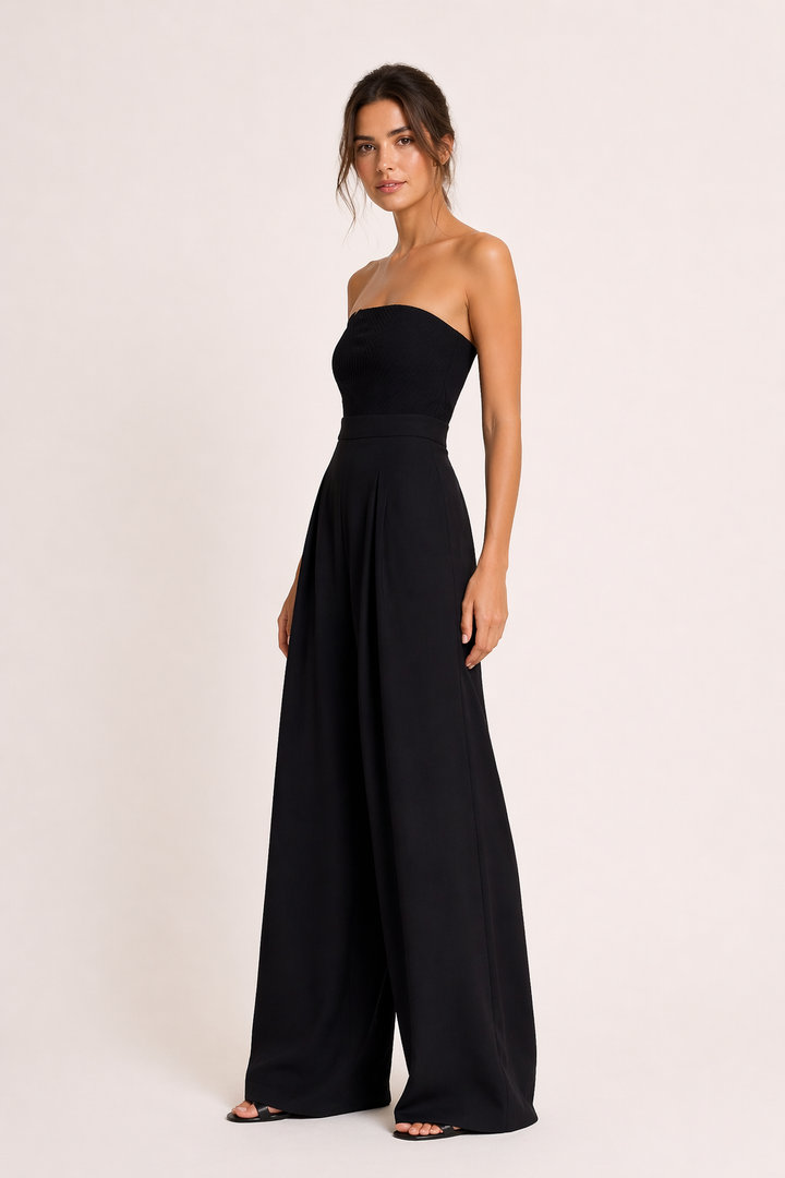 Stijlvolle wijde strapless jumpsuit voor dames - Elena