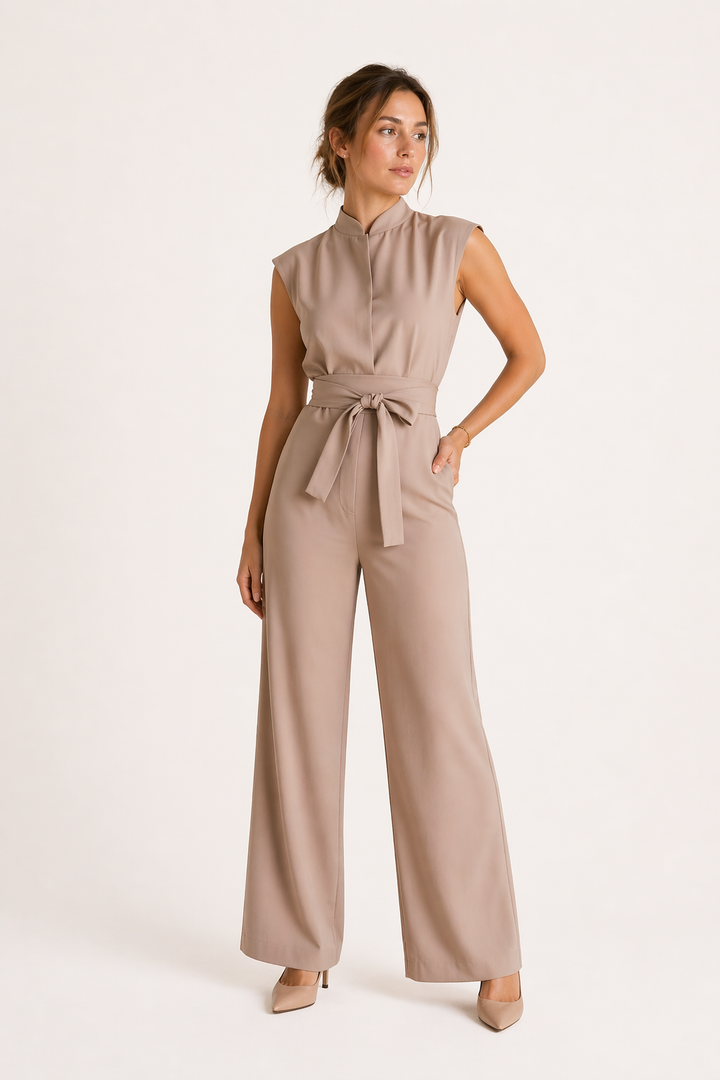 Elegante jumpsuit met brede pijpen en riem voor dames - Marta