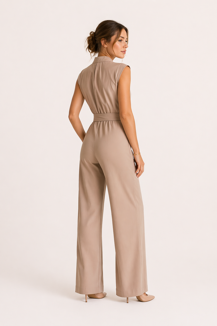 Elegante jumpsuit met brede pijpen en riem voor dames - Marta