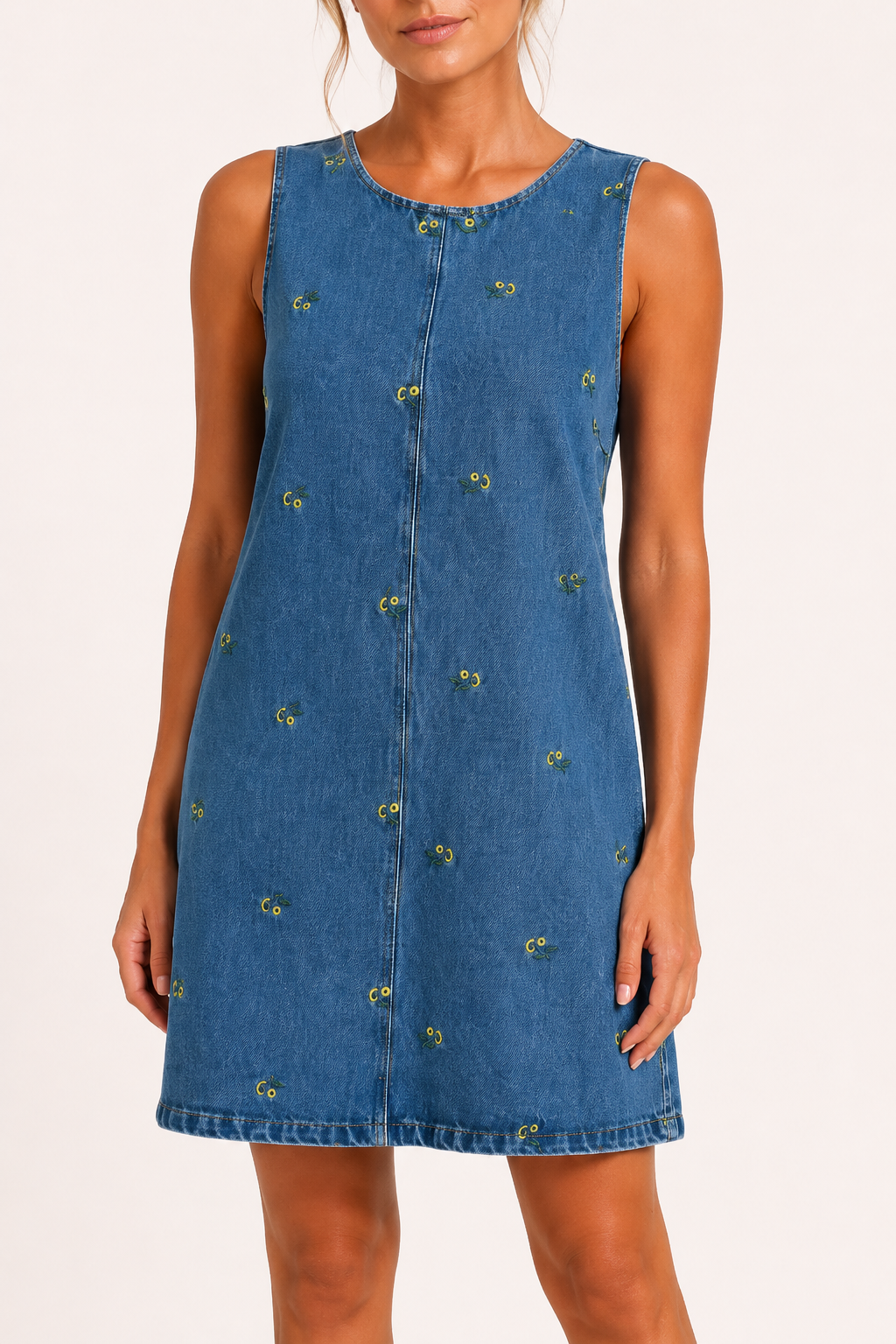 Korte denim mouwloze casual jurk voor vrouwen - Leni