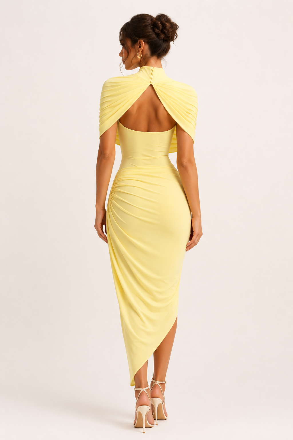Dames midi-jurk elegante coltrui bruiloft gast - Katja