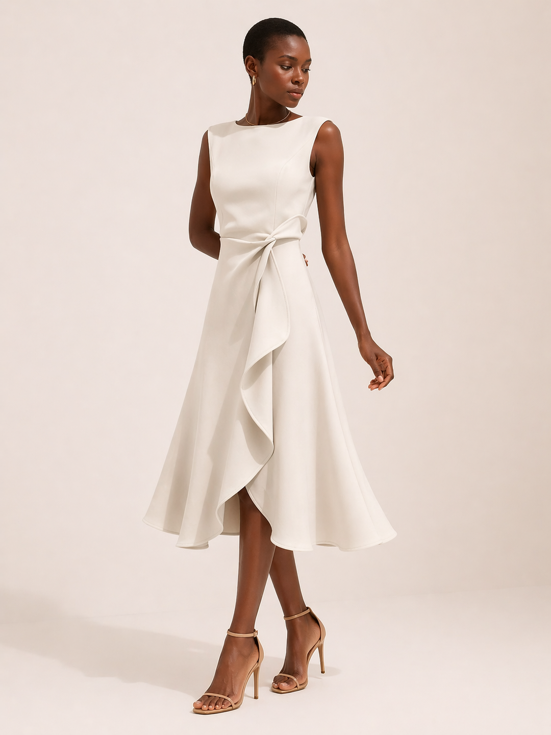 Elegante midi-jurk met split - Mireia