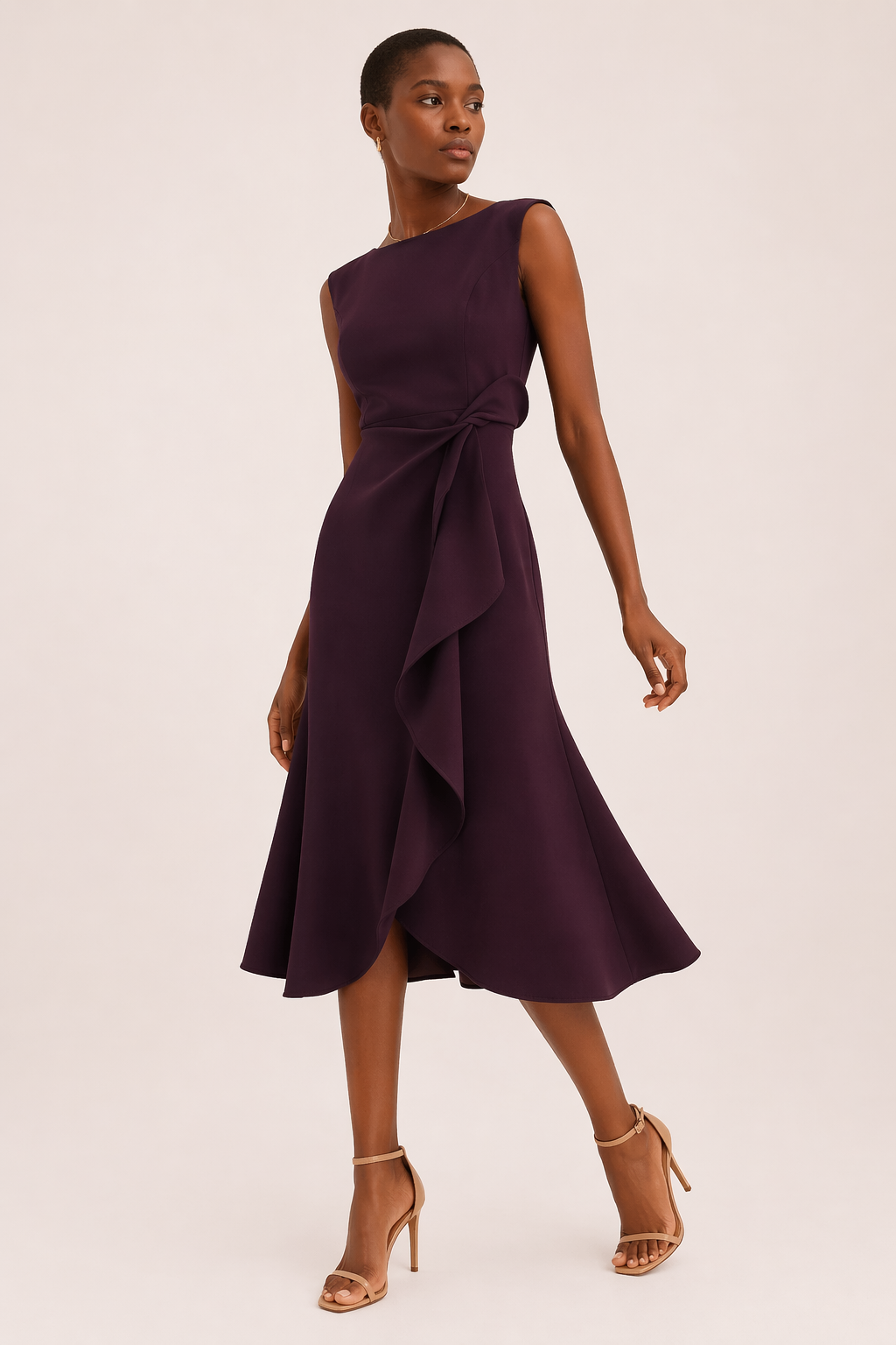 Elegante midi-jurk met split - Mireia