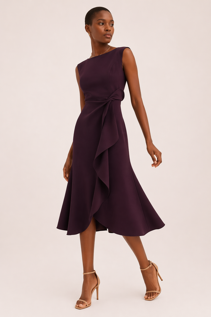 Elegante midi-jurk met split - Mireia