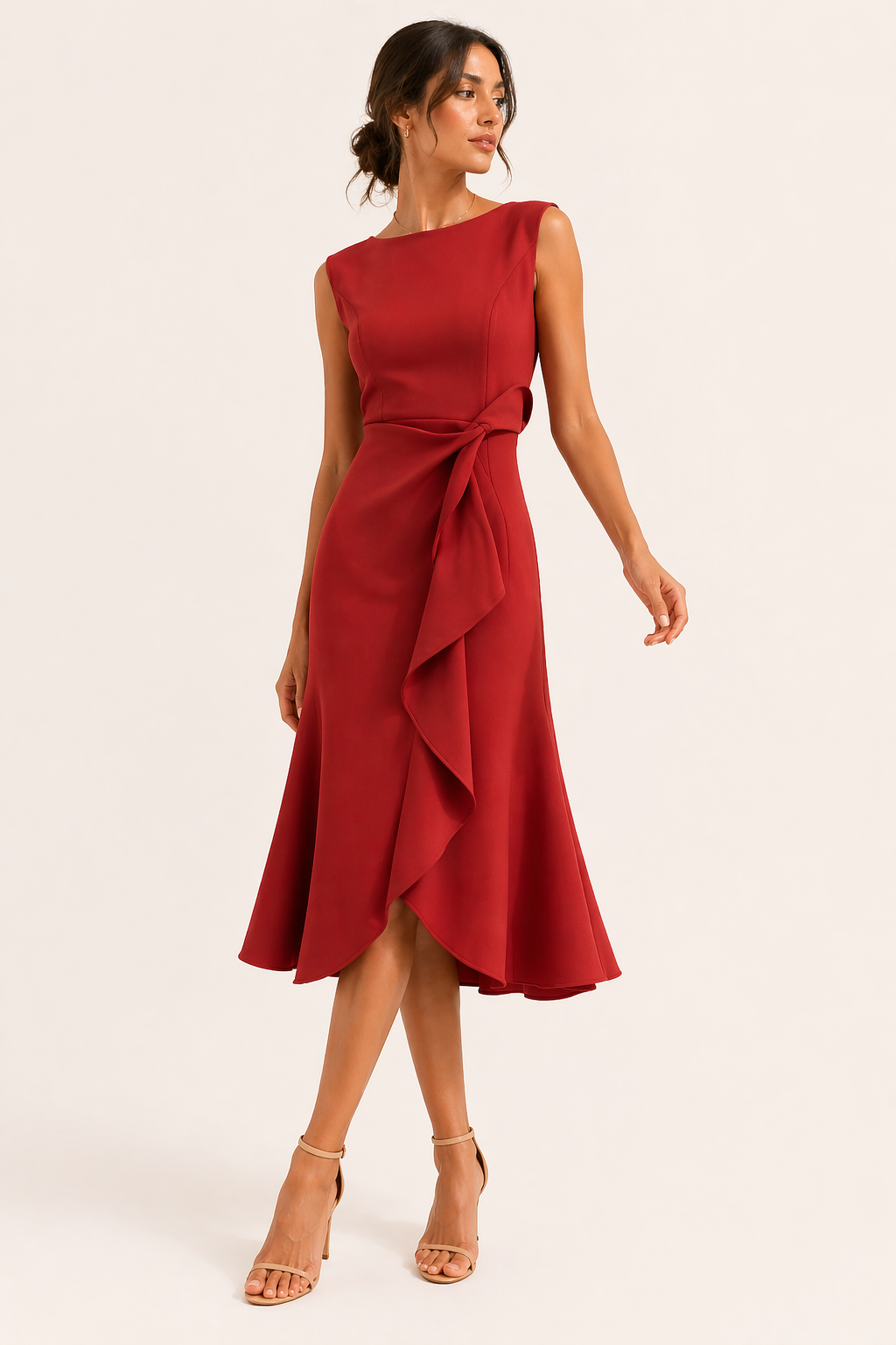 Elegante midi-jurk met split - Mireia