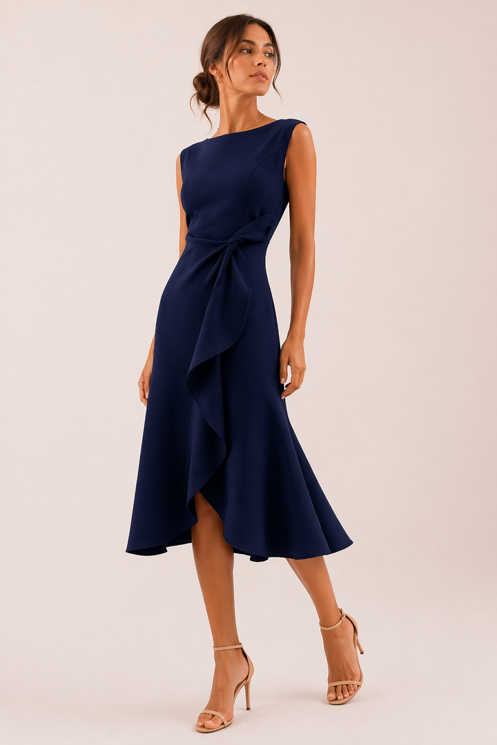 Elegante midi-jurk met split - Mireia