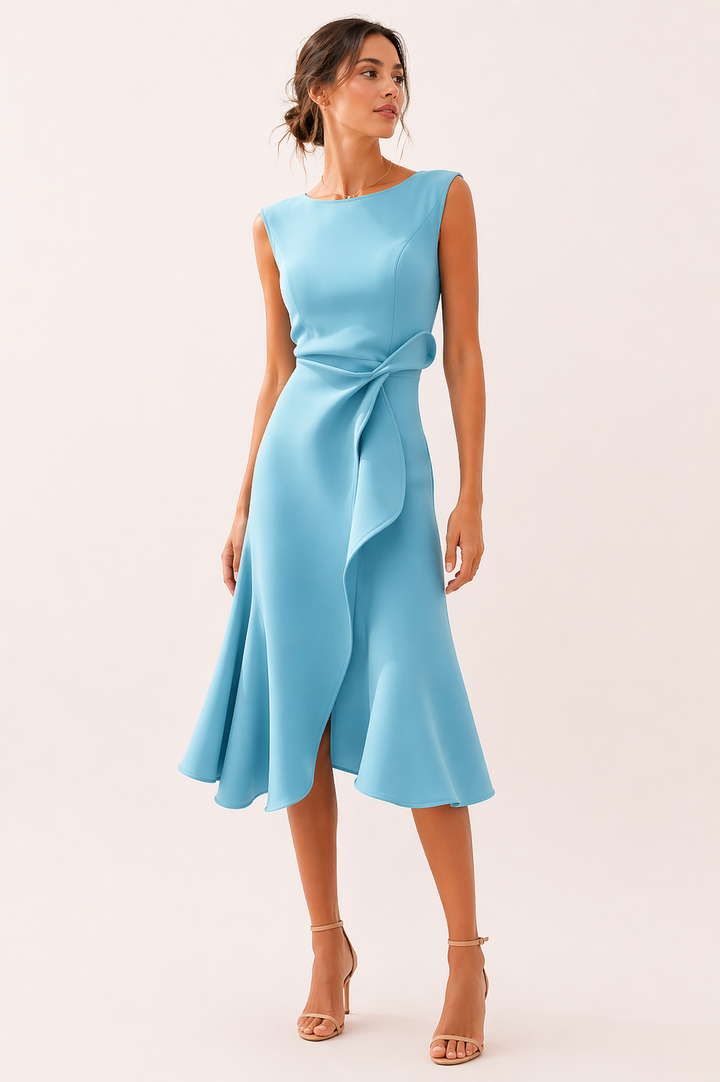 Elegante midi-jurk met split - Mireia