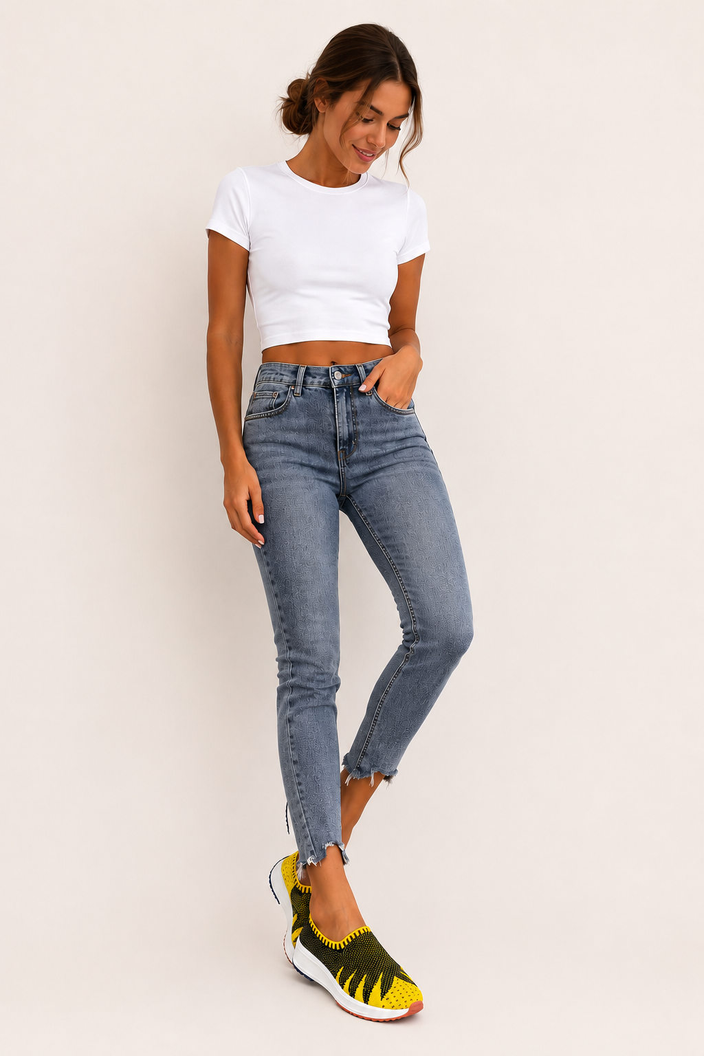 Gebreide slip-on damessneakers met dikke zool - Jutta