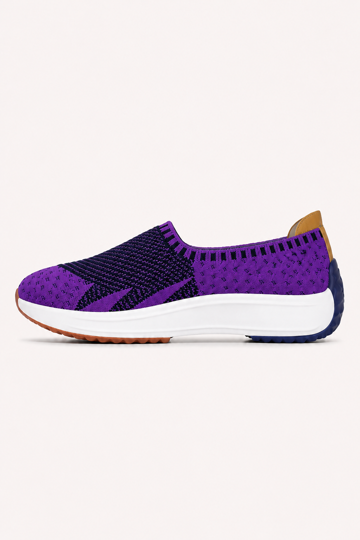 Gebreide slip-on damessneakers met dikke zool - Jutta