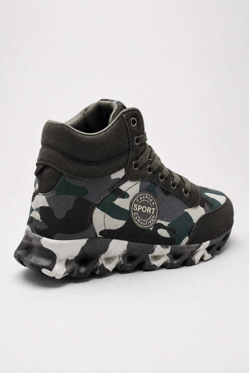 Casual enkellaarsjes voor dames met camouflageprint en halve schacht - Georgina