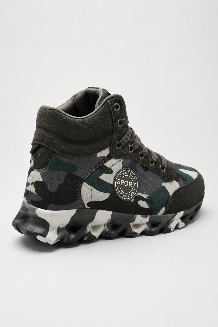 Casual enkellaarsjes voor dames met camouflageprint en halve schacht - Georgina