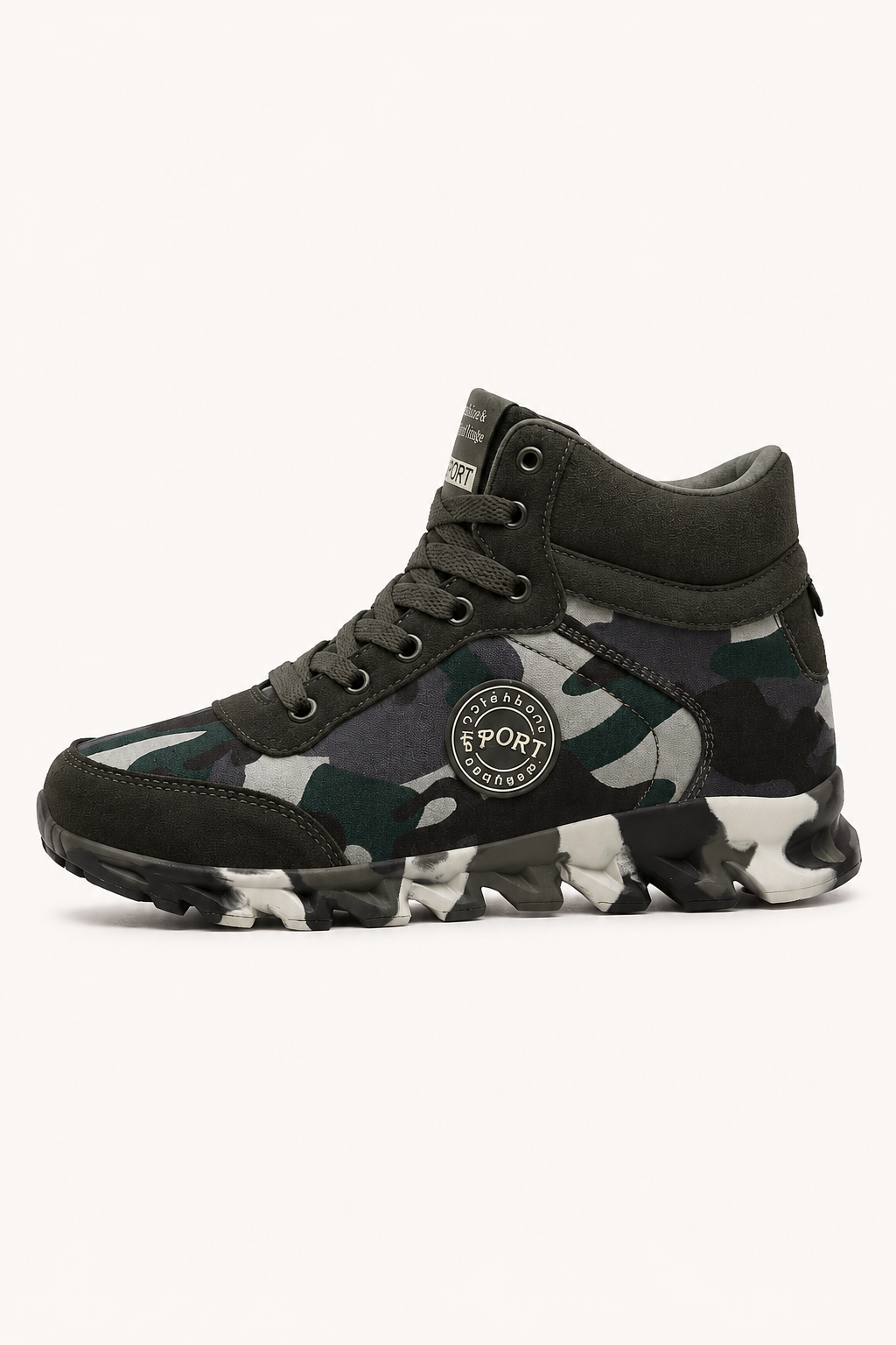 Casual enkellaarsjes voor dames met camouflageprint en halve schacht - Georgina