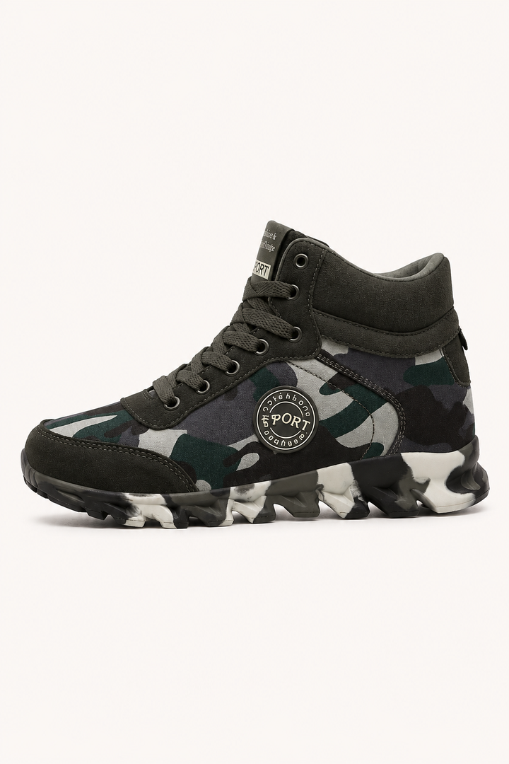 Casual enkellaarsjes voor dames met camouflageprint en halve schacht - Georgina