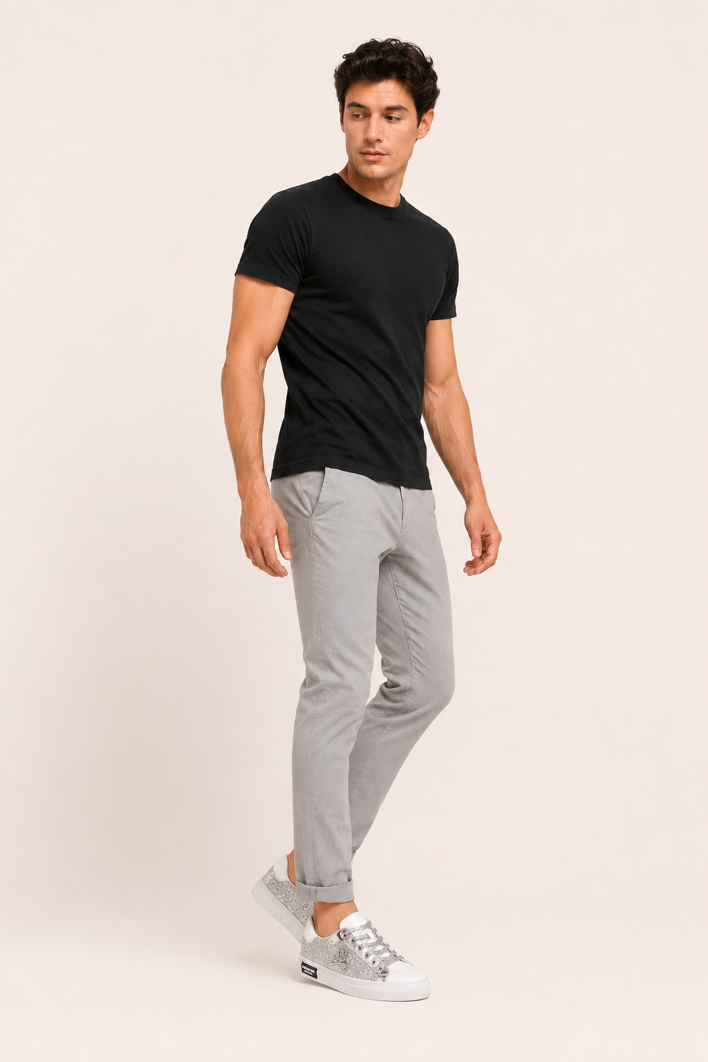 Casual herensneakers met veters en doodskopmotief - Volker