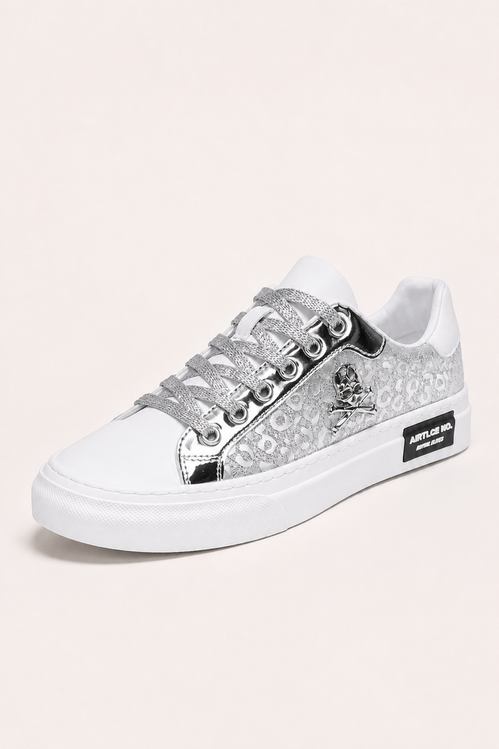 Casual herensneakers met veters en doodskopmotief - Volker