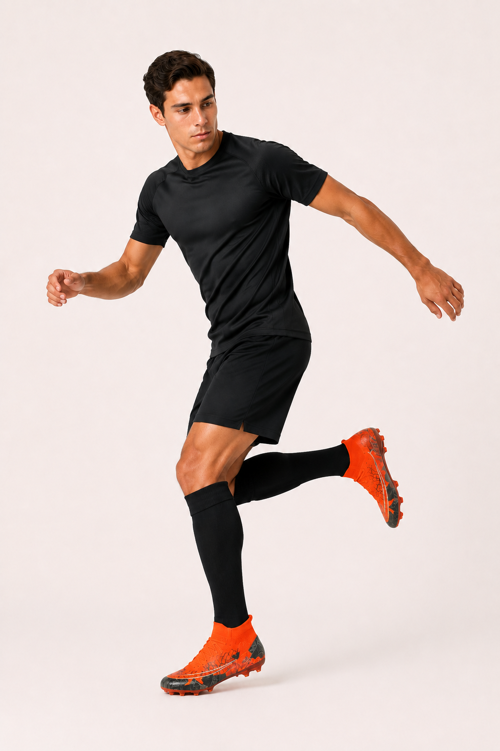 Voetbalschoenen met noppen en elastische kraag, halfhoog model - Leif