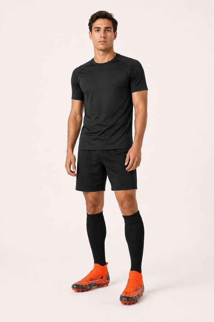 Voetbalschoenen met noppen en elastische kraag, halfhoog model - Leif