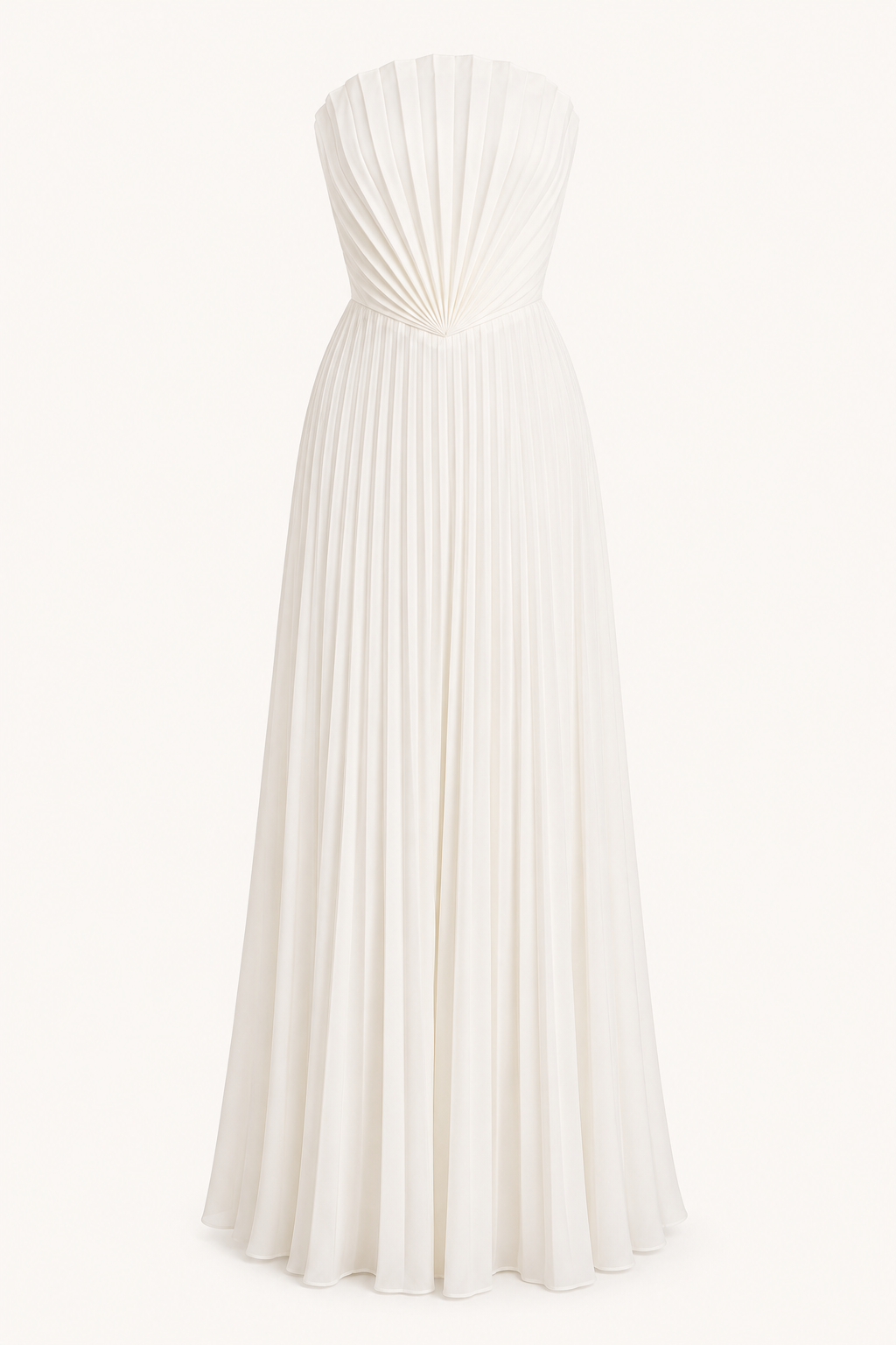 Lange strapless geplooide feestjurk voor dames - Tomiris