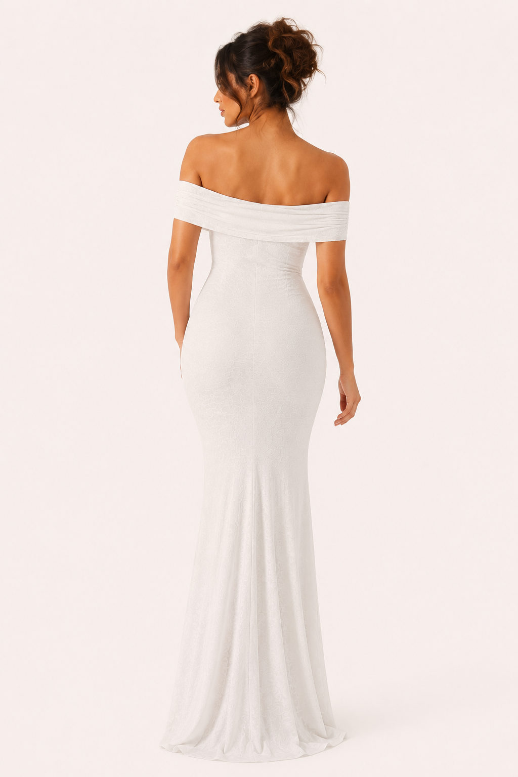Lange zeemeermin trouwjurk elegante off-the-shoulder zeemeermin snit - Anja